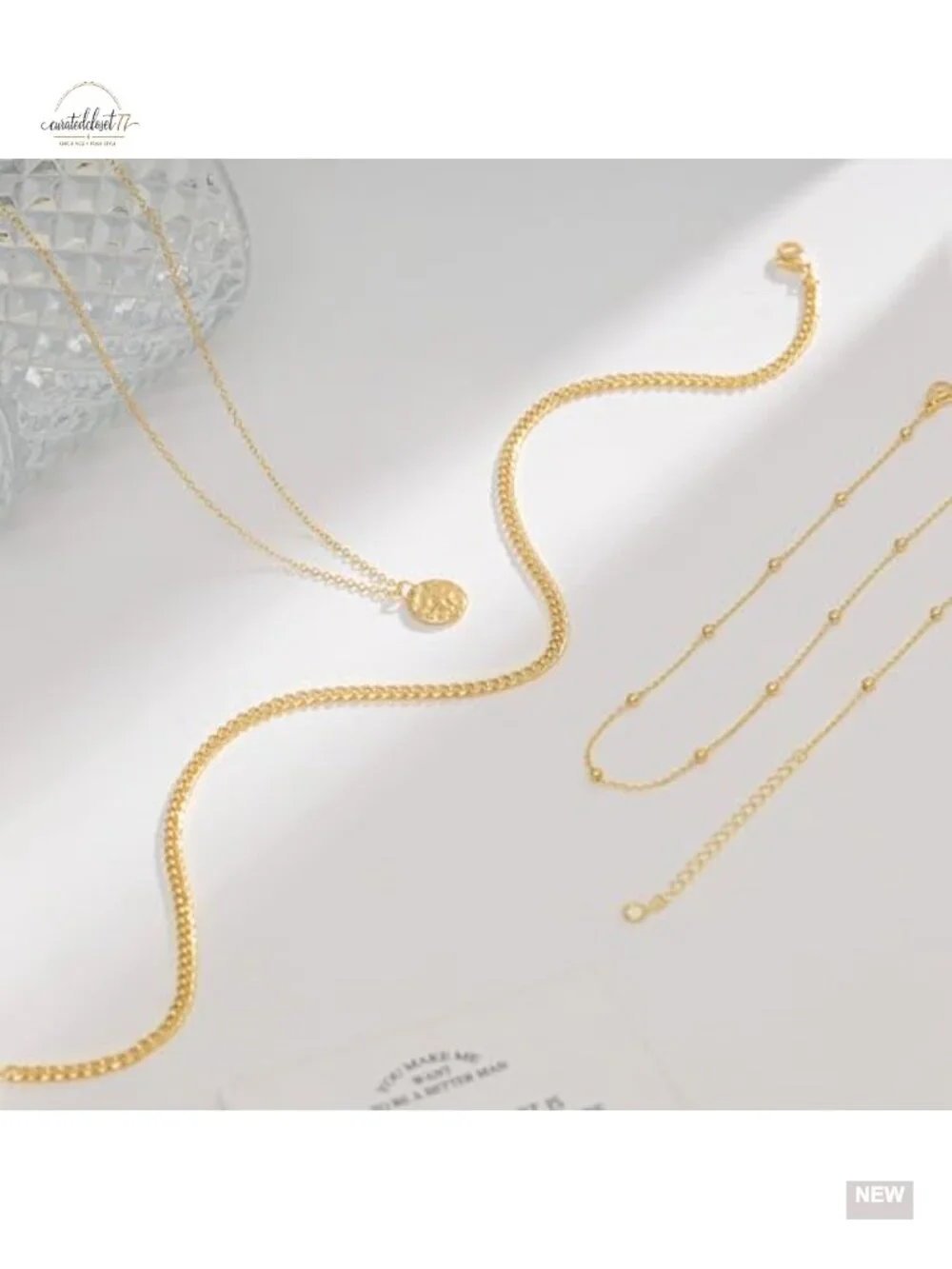 Dainty 14K Gold Plated Layered Necklace Stack Set Pendant Necklace